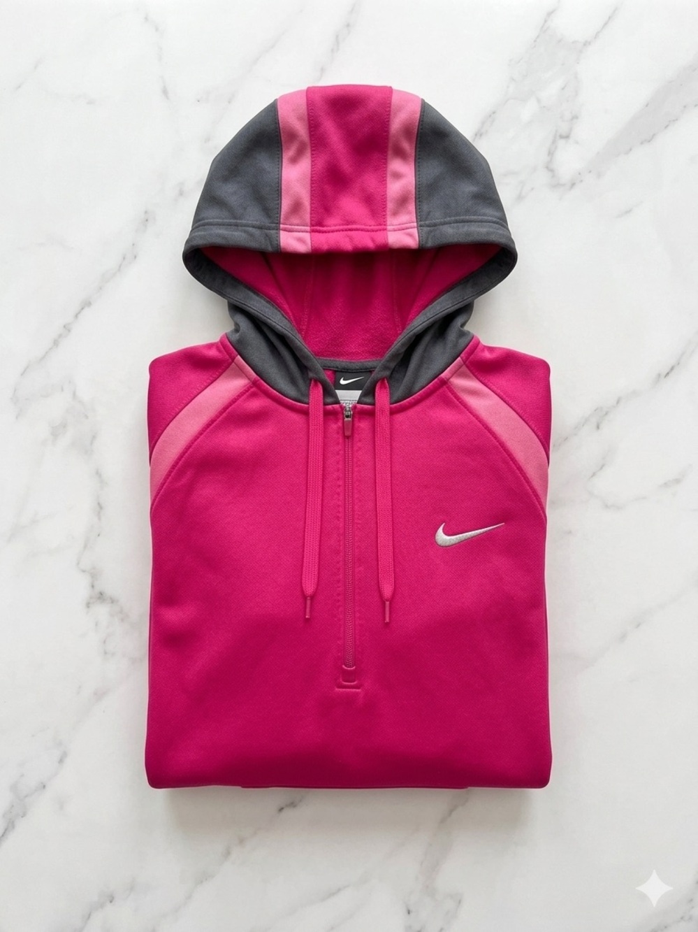 Nike Therma-FIT Pink Half-Zip Hoodie Women's Medium Performance Pullover Fleece